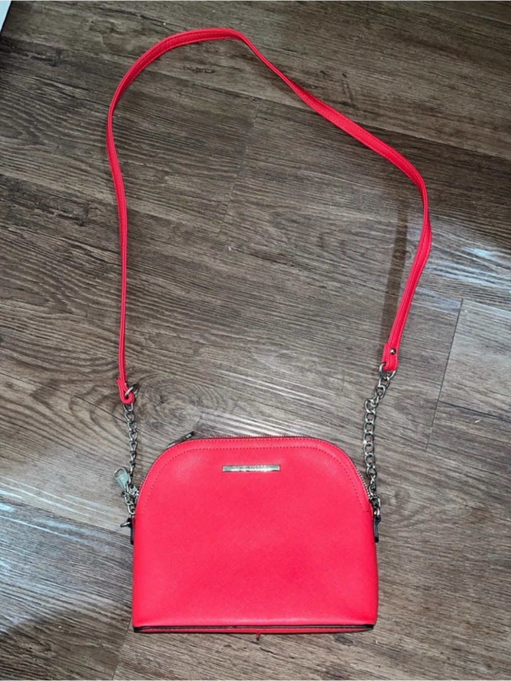 Steve Madden Red Crossbody Bag with Chain Accent
